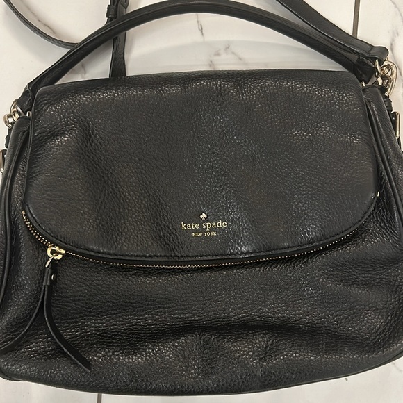 Kate spade black leather cobble purse - Picture 2 of 9